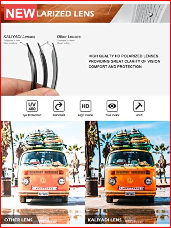 Unisex Polarized Sunglasses with UV Protection for Fishing Driving Running main image 3